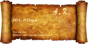 Abt Kinga névjegykártya