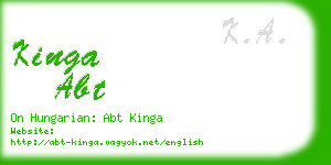 kinga abt business card
